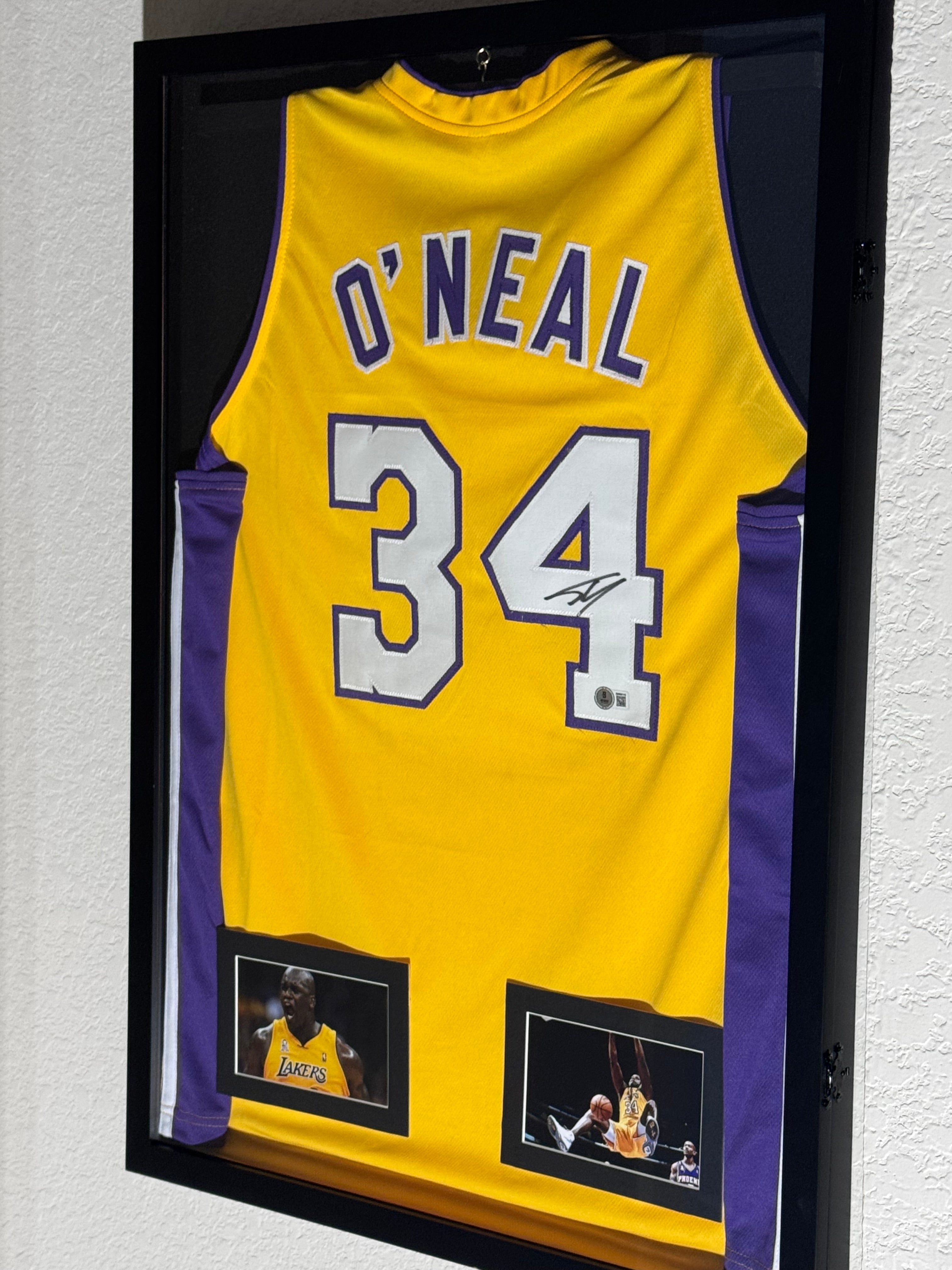 Shaquille O'Neal Custom Framed Autograph Jersey Display Beckett