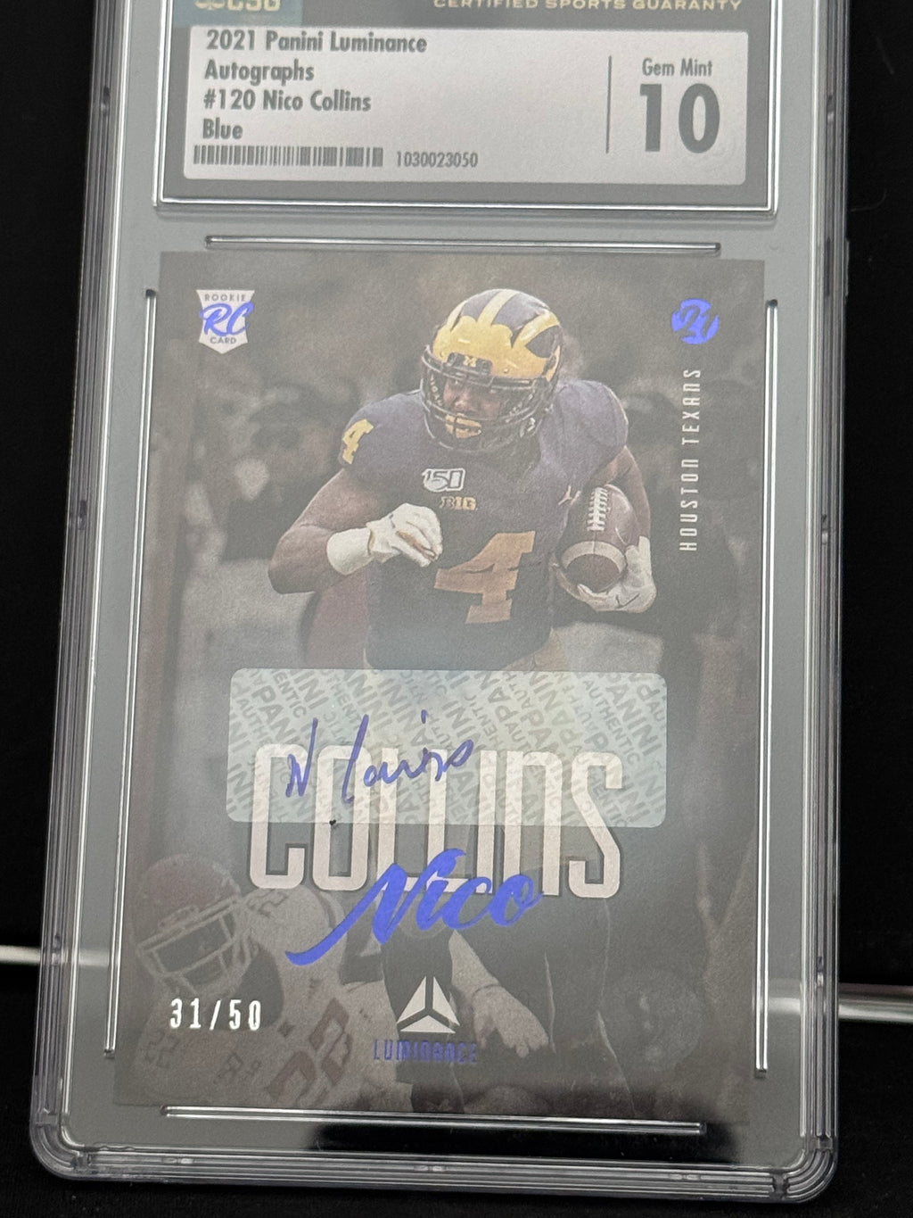 2021 Panini Luminance - Rookie Nico Collins #120 Blue /50 (RC)