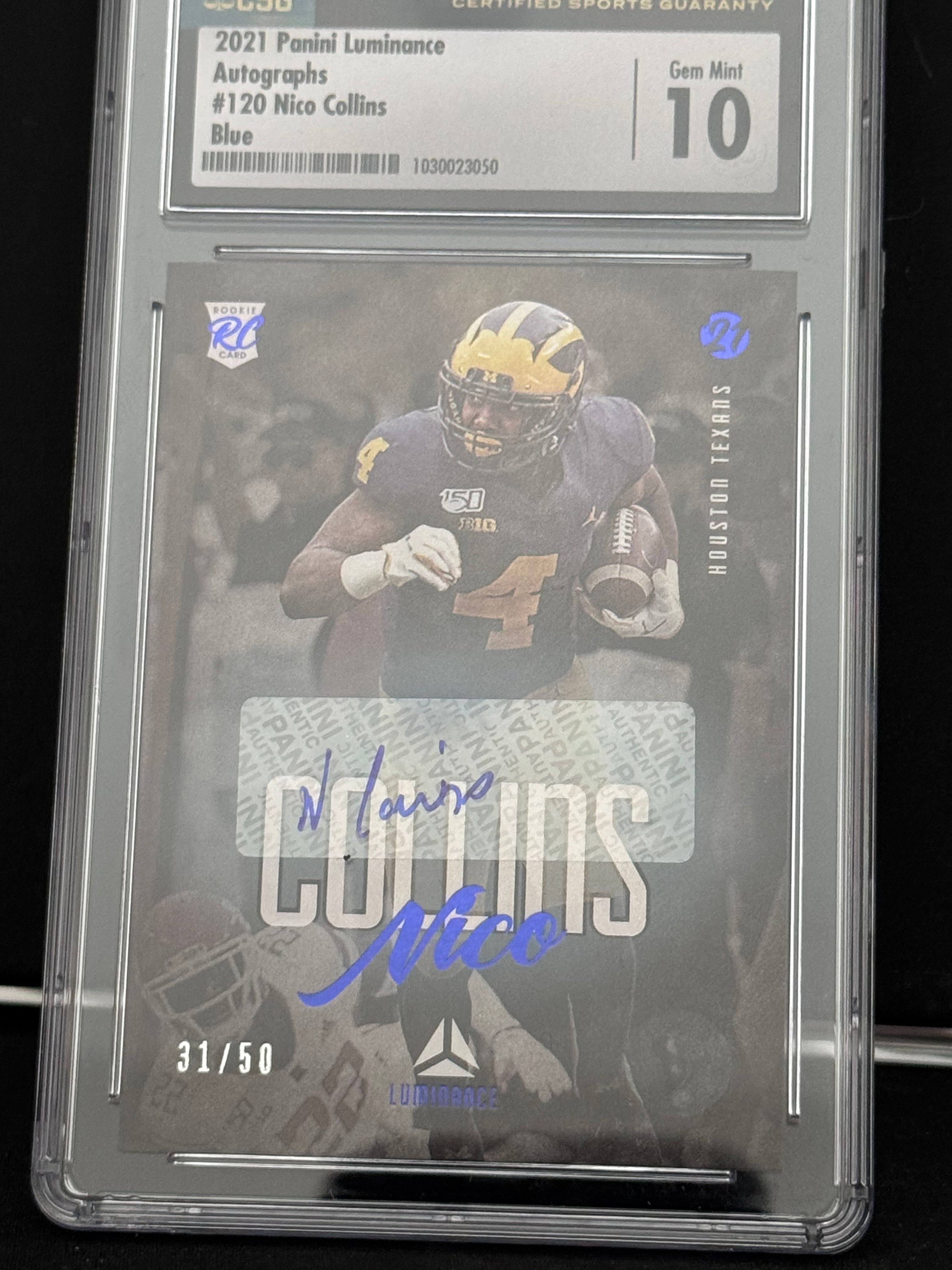 2021 Panini Luminance - Rookie Nico Collins #120 Blue /50 (RC)