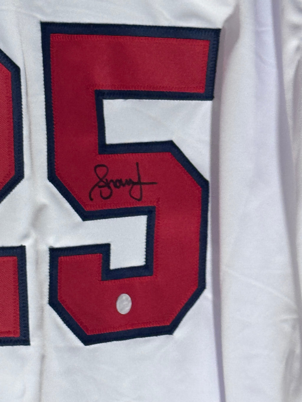 Andruw Jones Signed Braves Jersey AWM Holo Autographed Atlanta Custom White