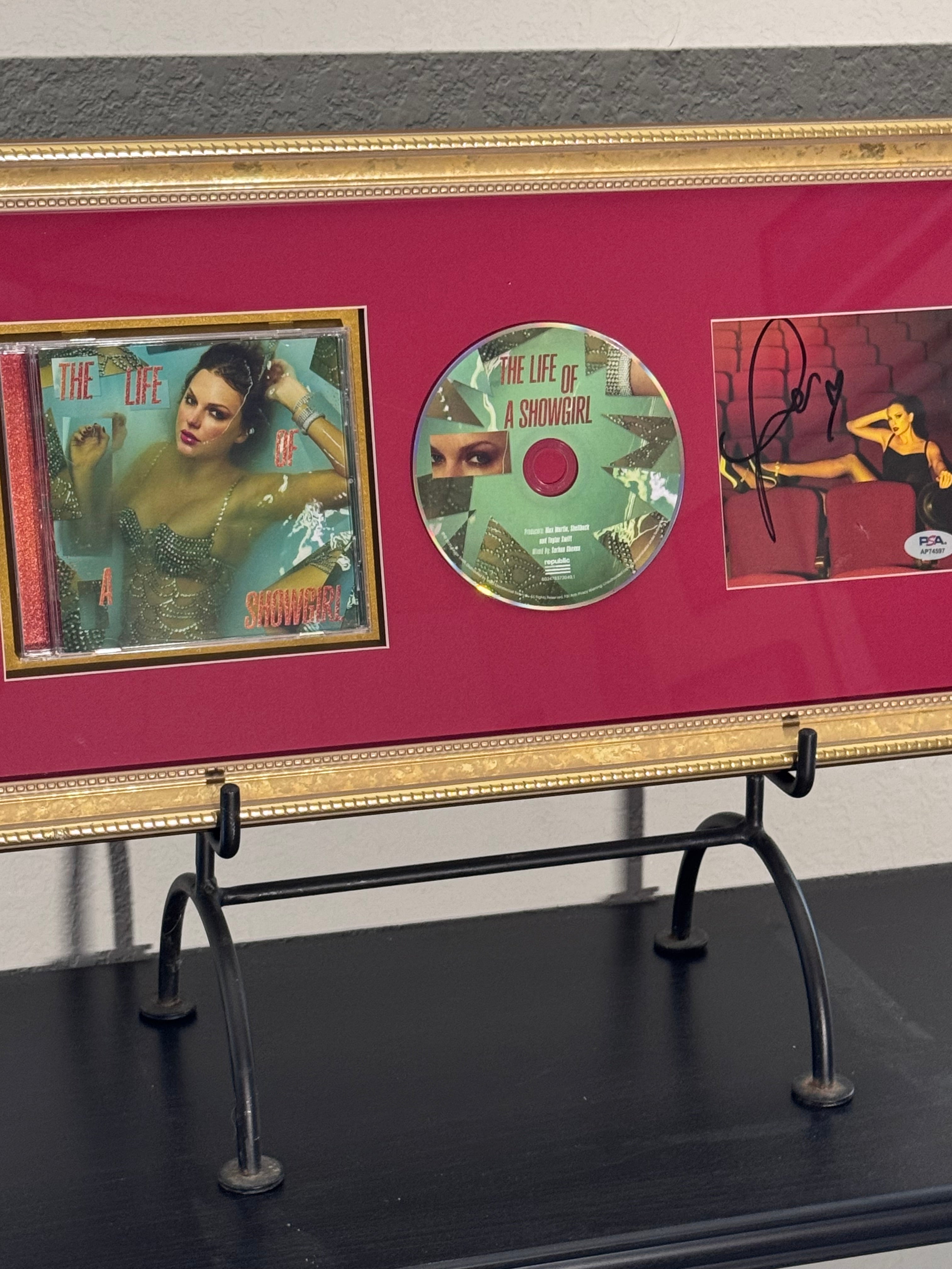 Taylor Swift Signed "The Life Of A Showgirl" Framed With Disc & Case (PSA)