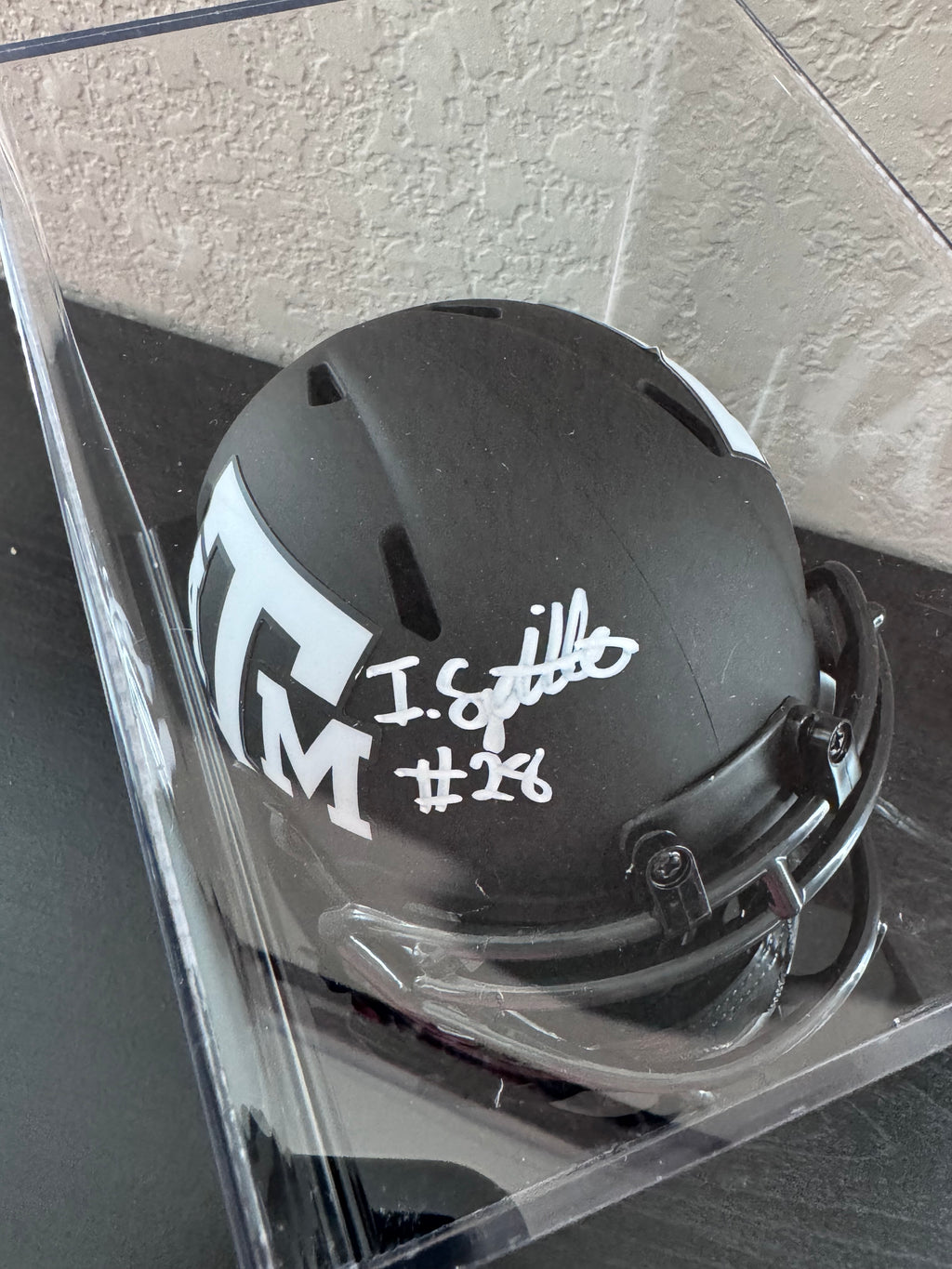 Isaiah Spiller Signed Texas A&M Aggies Eclipse Speed Mini Helmet (Beckett)