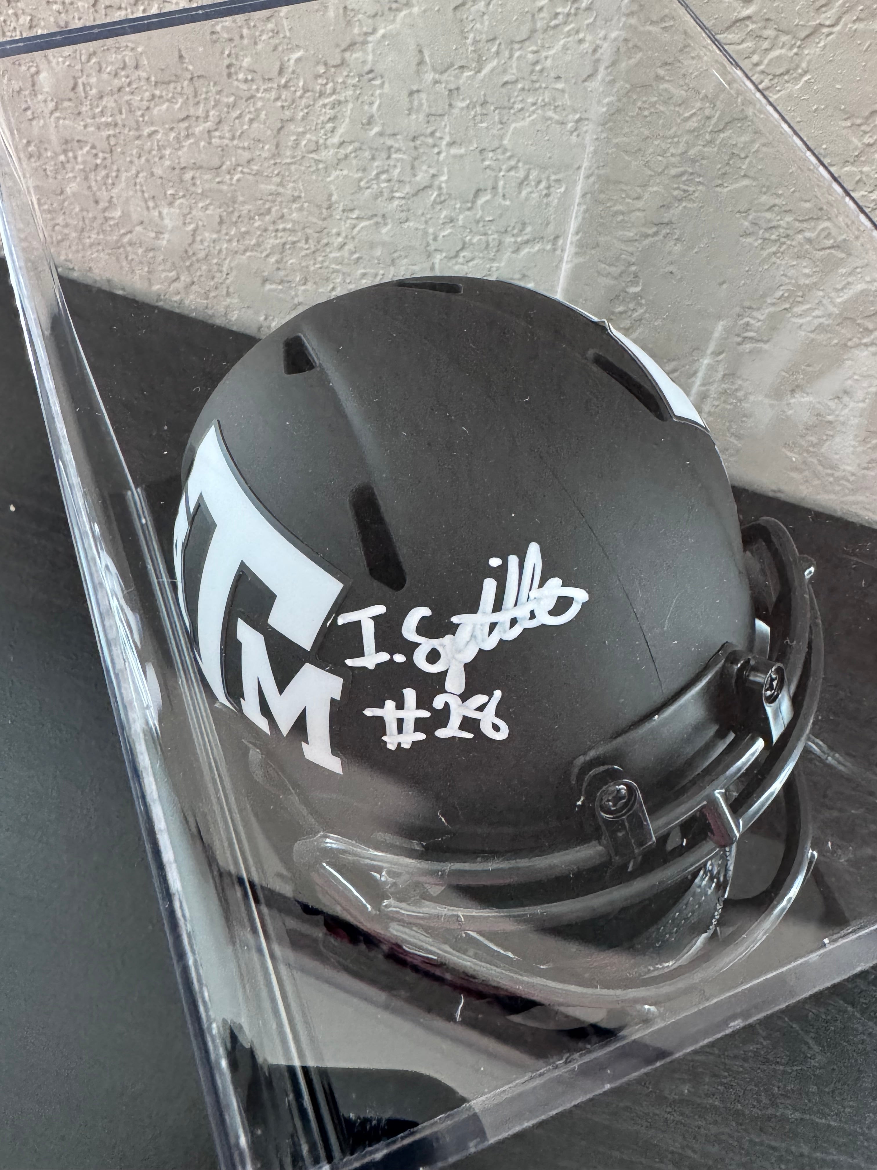 Isaiah Spiller Signed Texas A&M Aggies Eclipse Speed Mini Helmet (Beckett)