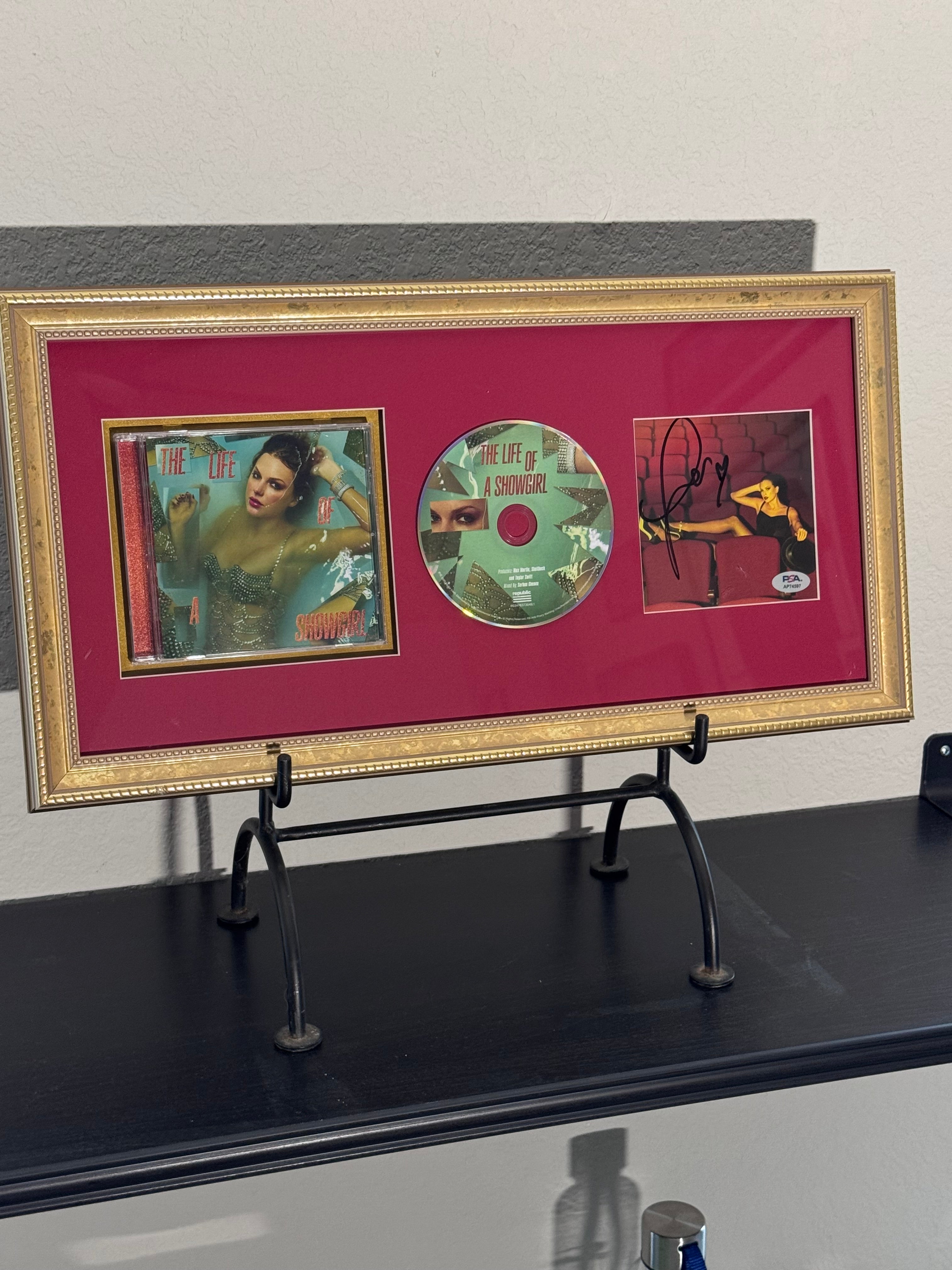 Taylor Swift Signed "The Life Of A Showgirl" Framed With Disc & Case (PSA)