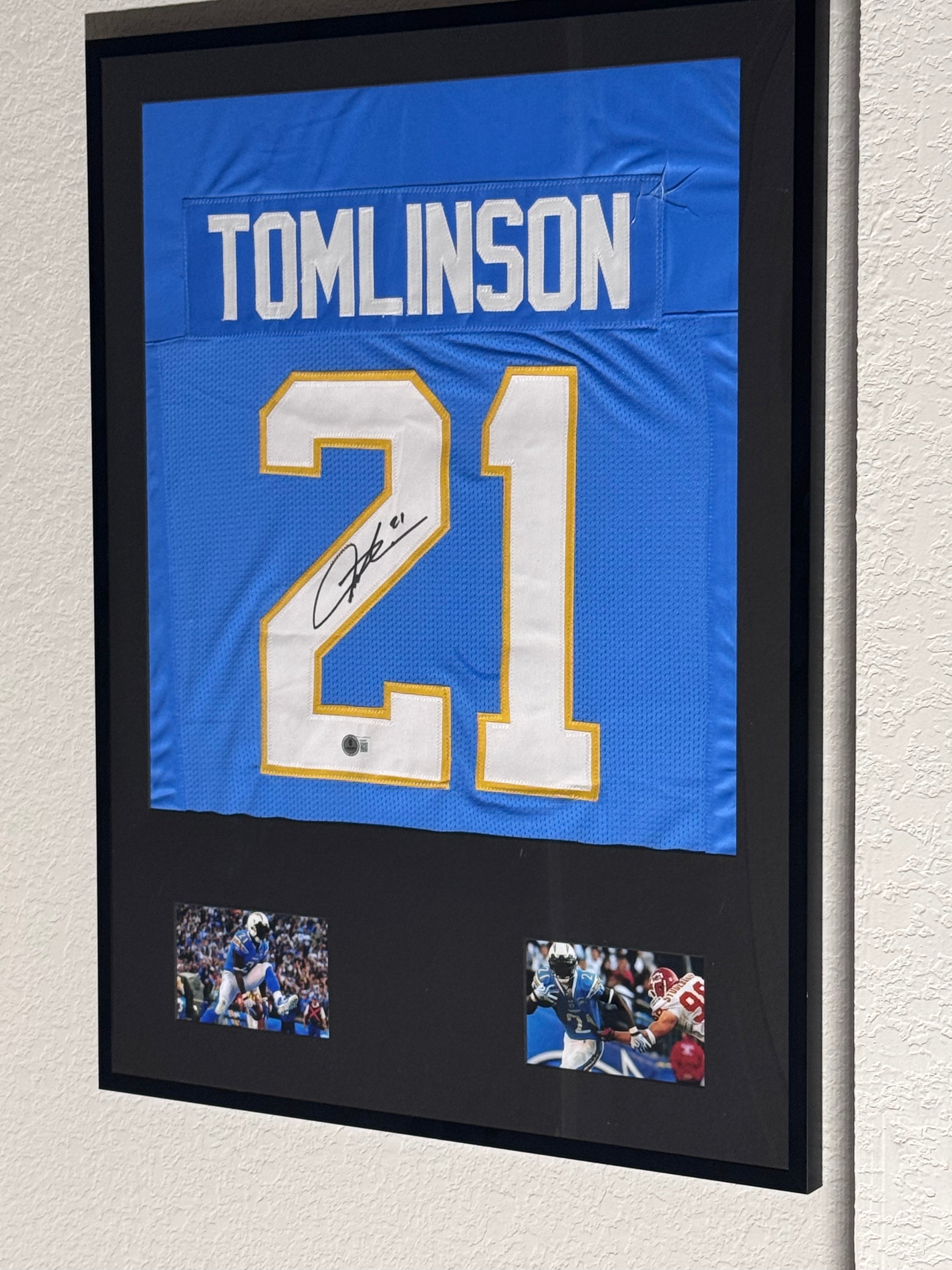 LaDainian Tomlinson Autographed Custom Jersey 20x32 (Beckett)