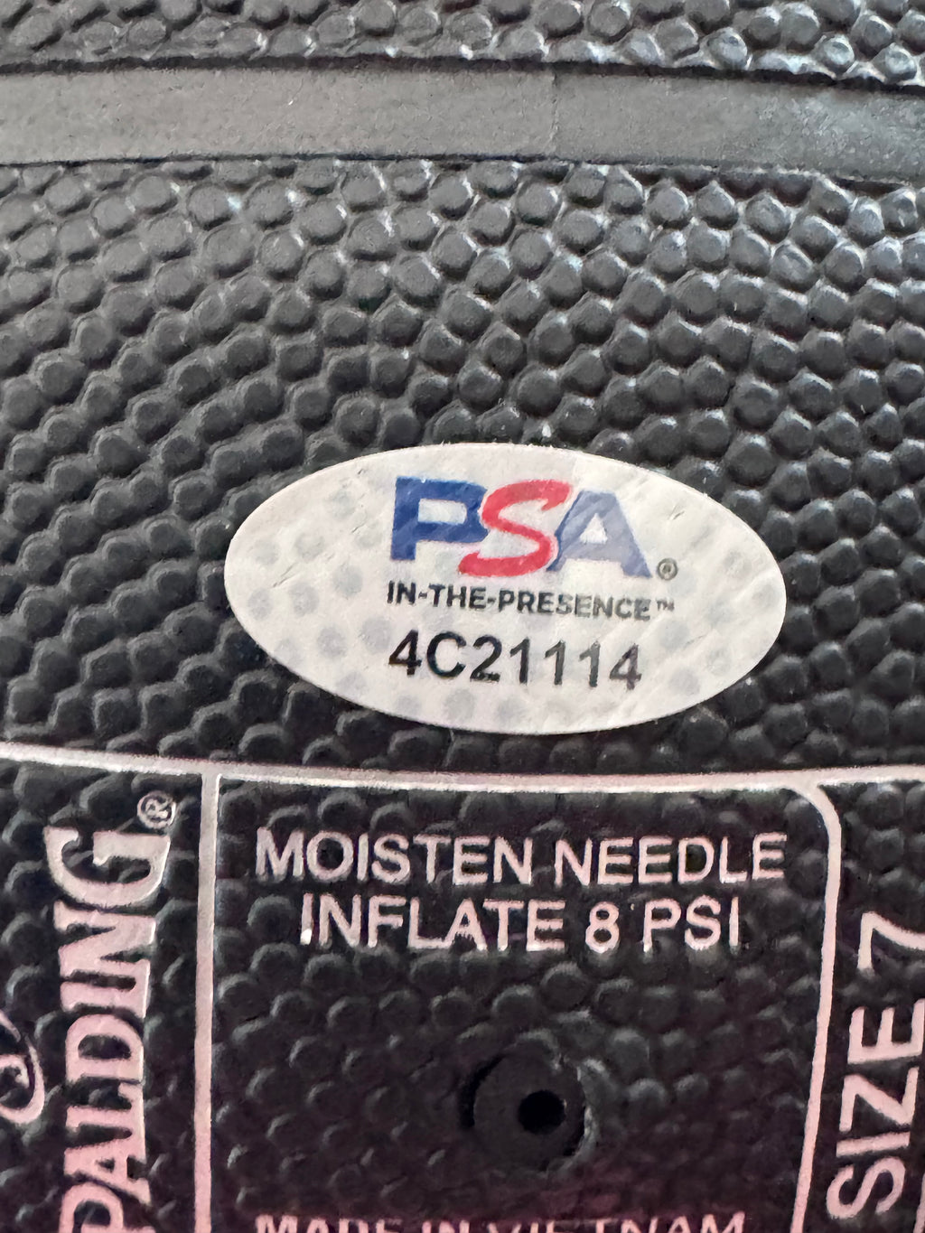 Magic Johnson & Larry Bird Signed NBA Black Basketball with Stand (PSA & Beckett