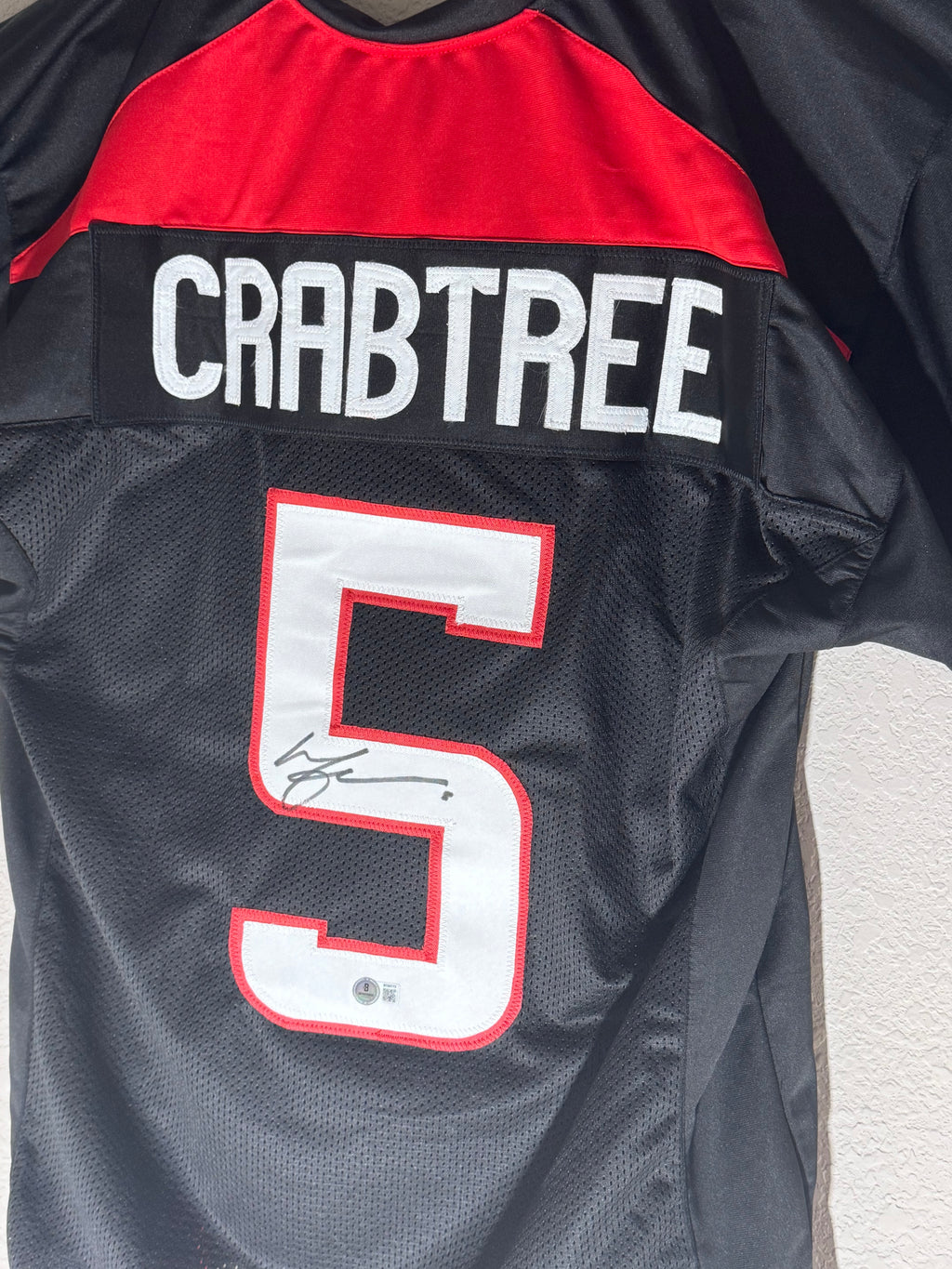 Michael Crabtree Signed Texas Tech Custom Jersey (Beckett Certified)