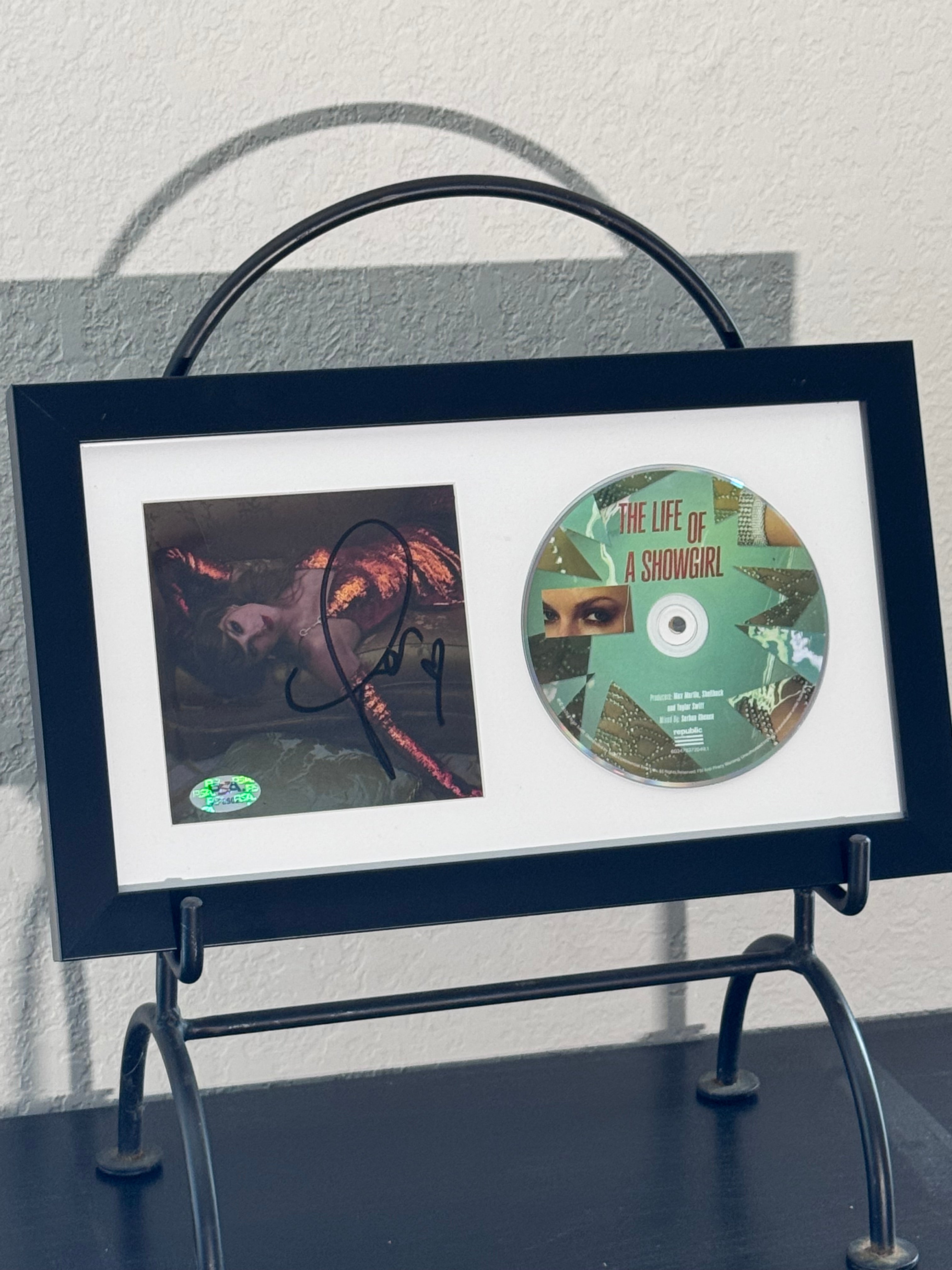 Taylor Swift Signed "The Life of a Showgirl" Custom Framed CD Display (PSA)