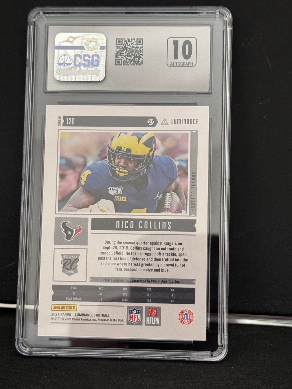 2021 Panini Luminance - Rookie Nico Collins #120 Blue /50 (RC)