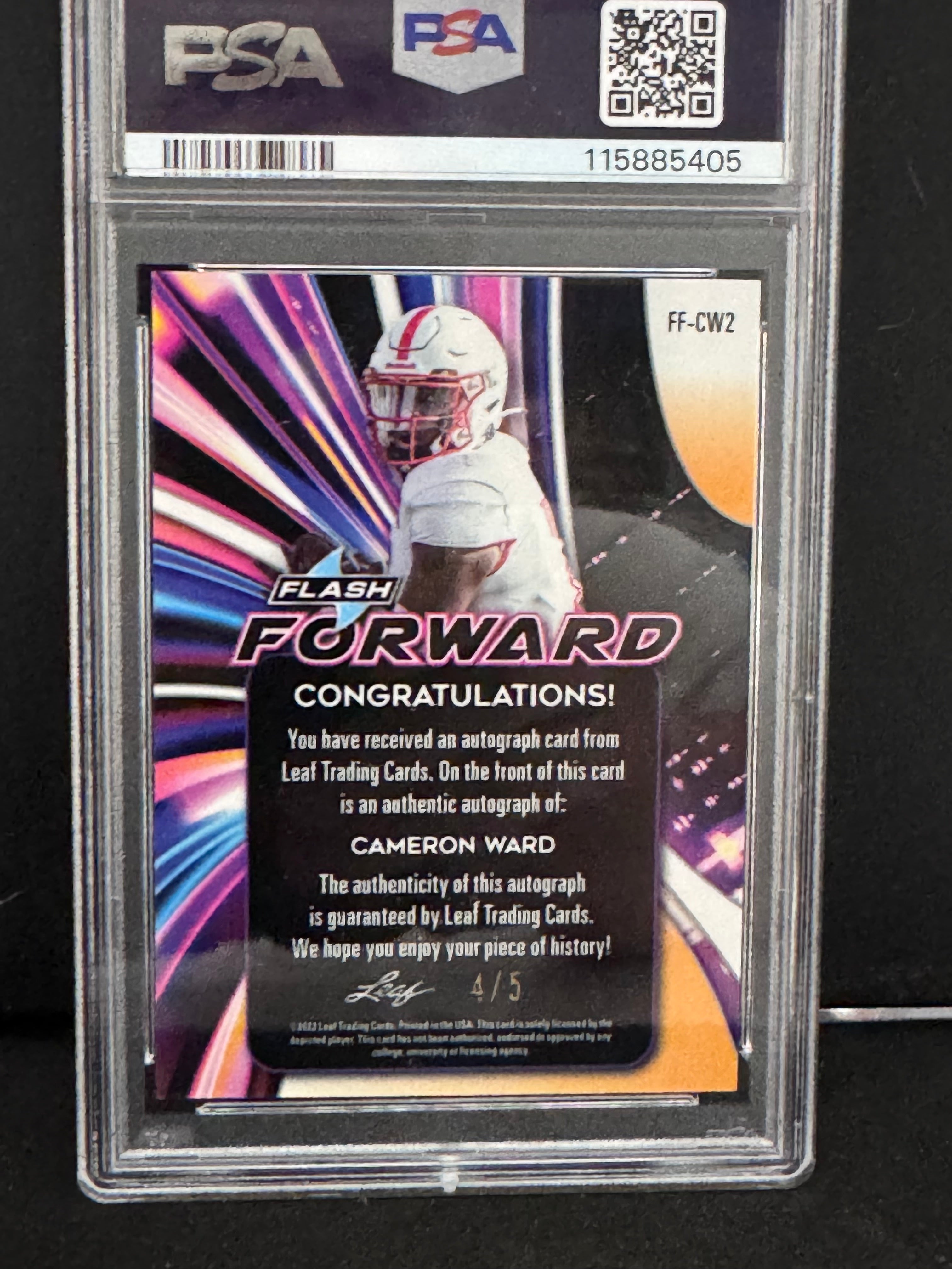2022 Leaf Flash Flash Forward Cameron Ward Auto /5 PSA 9