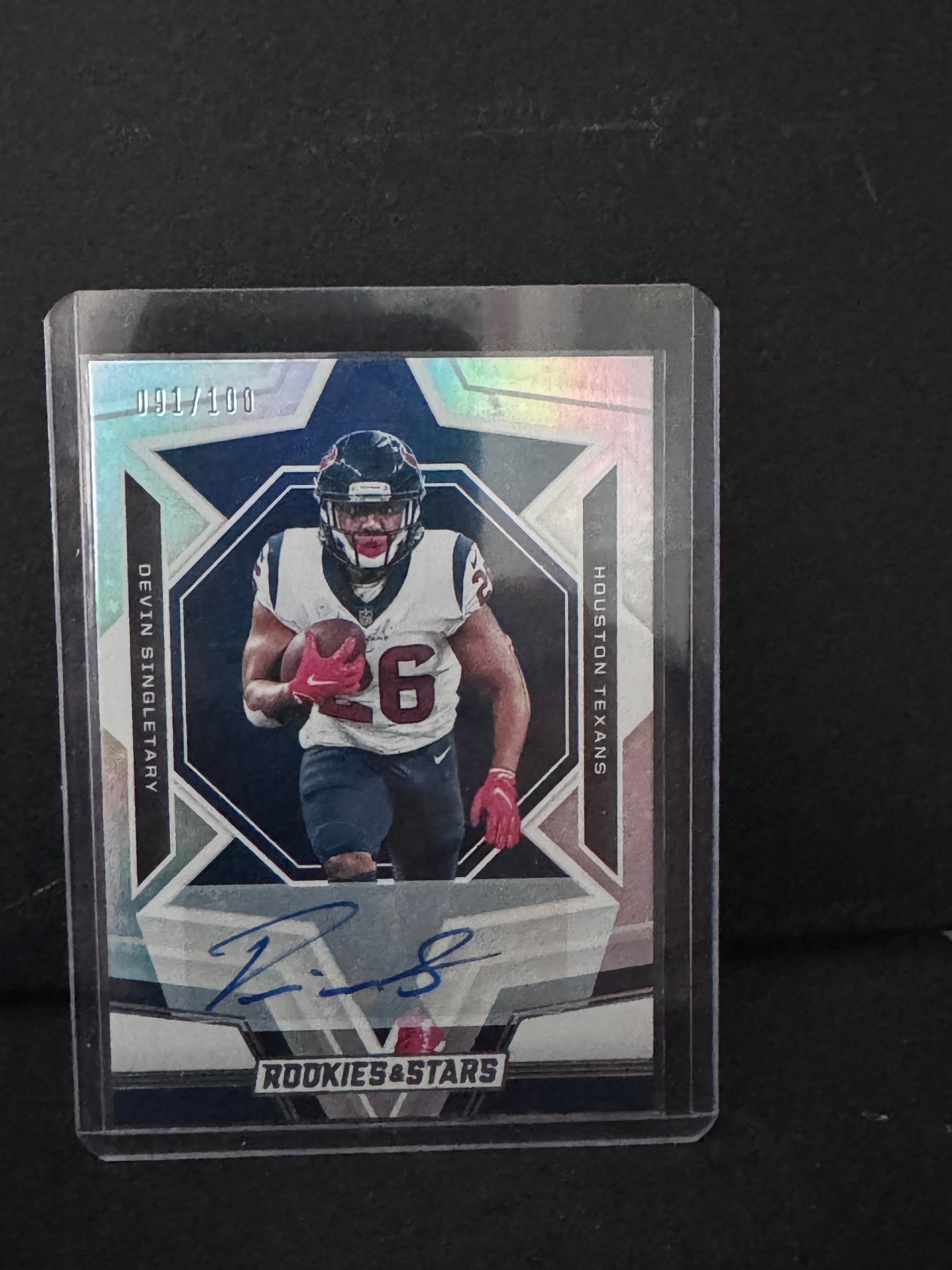 2023 Panini Rookies & Stars Devin Singletary Rookie Auto /100 Texans #3