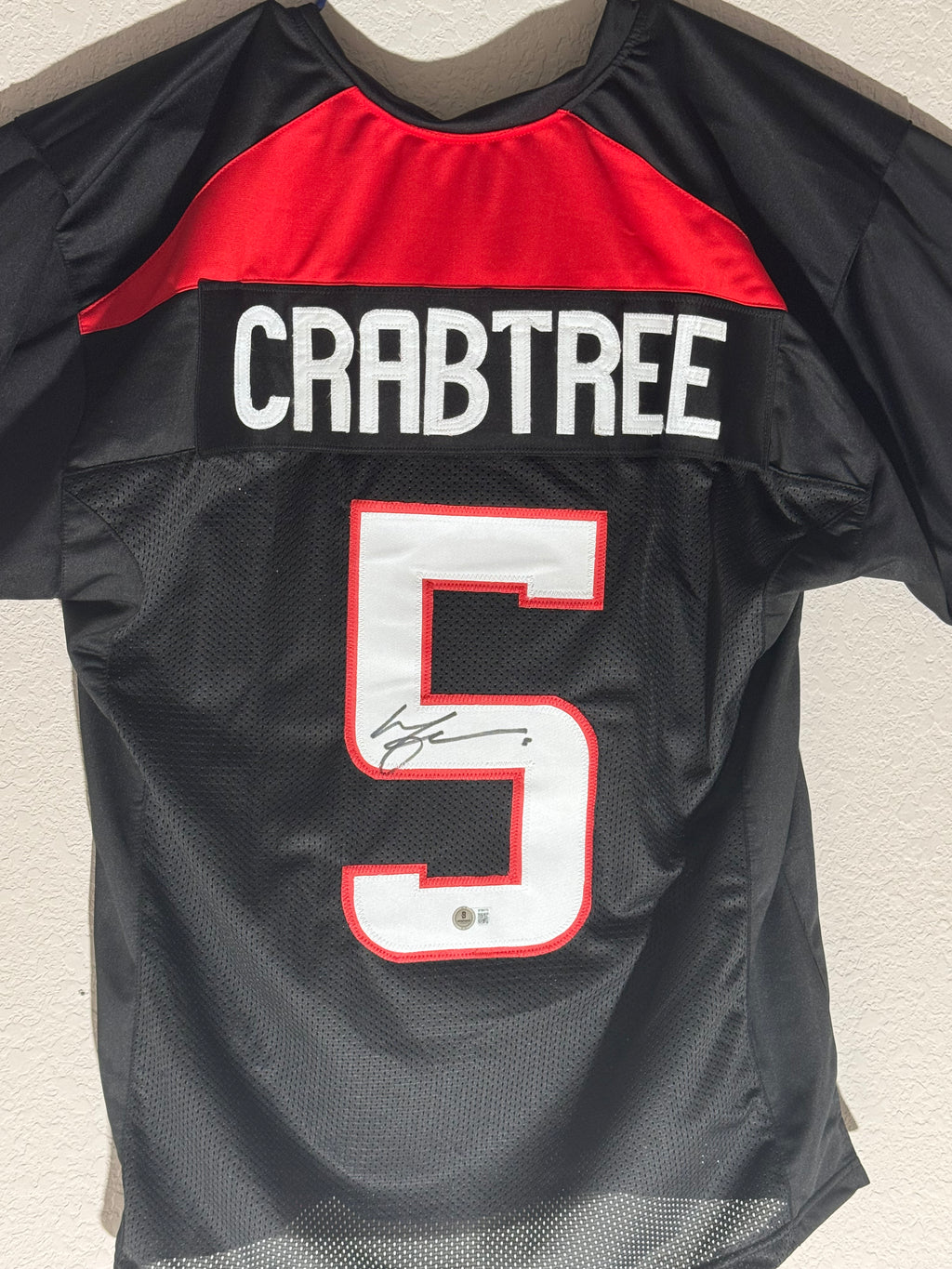 Michael Crabtree Signed Texas Tech Custom Jersey (Beckett Certified)