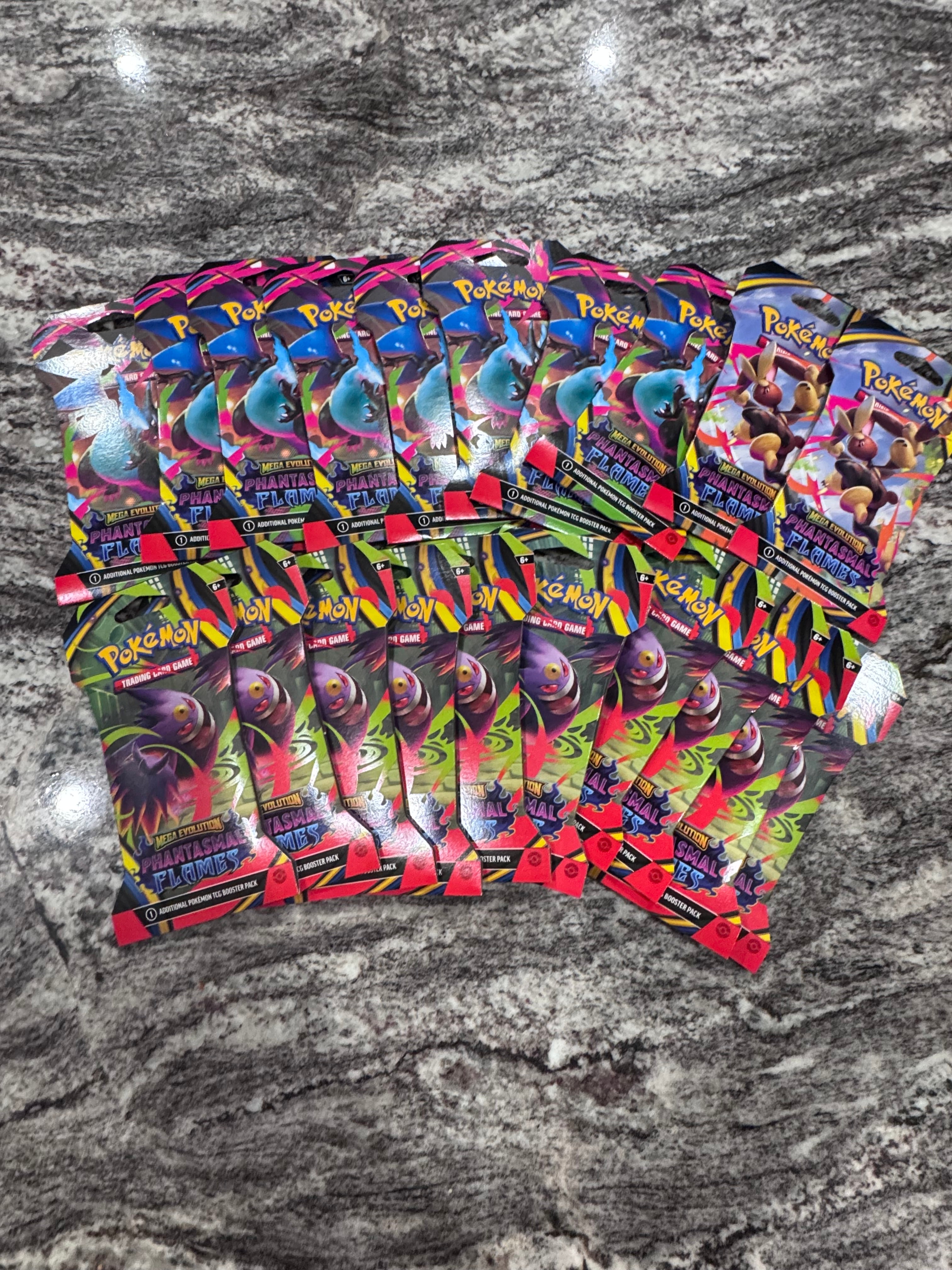 20 Packs Unopened Pokémon Mega Evolution Phantasmal Flames Booster Pack
