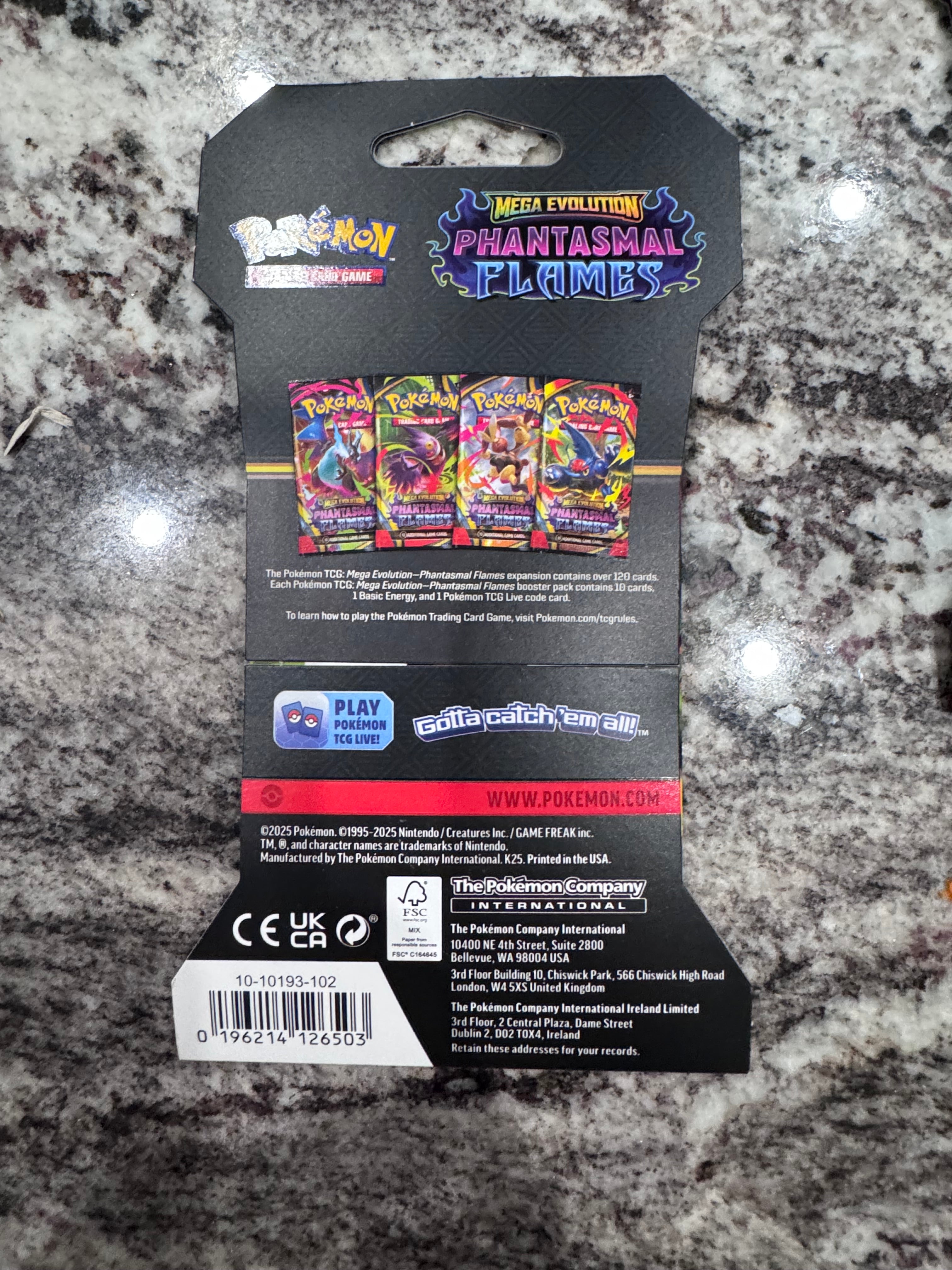 20 Packs Unopened Pokémon Mega Evolution Phantasmal Flames Booster Pack