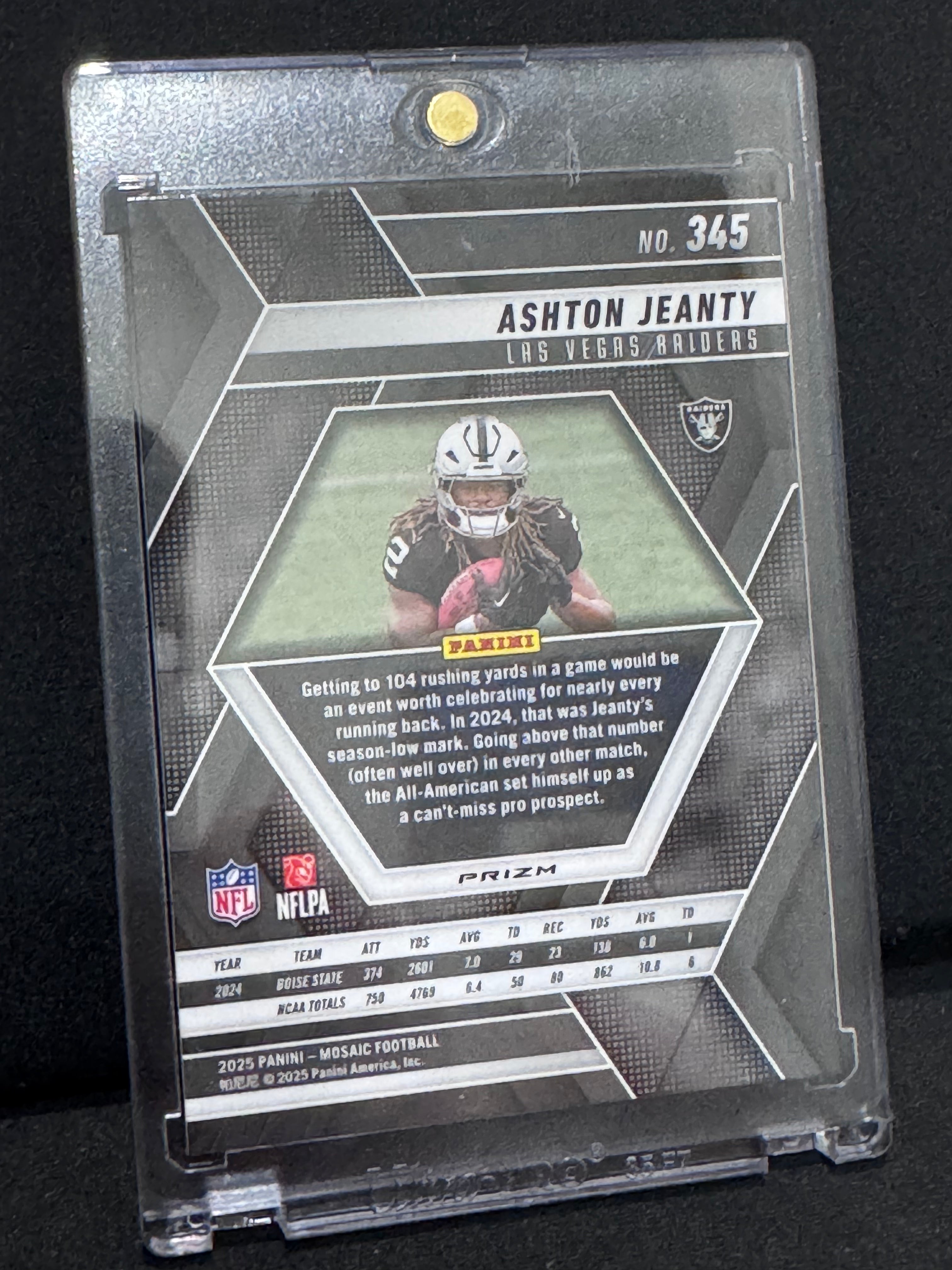 Ashton Jeanty 2025 Mosaic Purple Scope Prizm #345