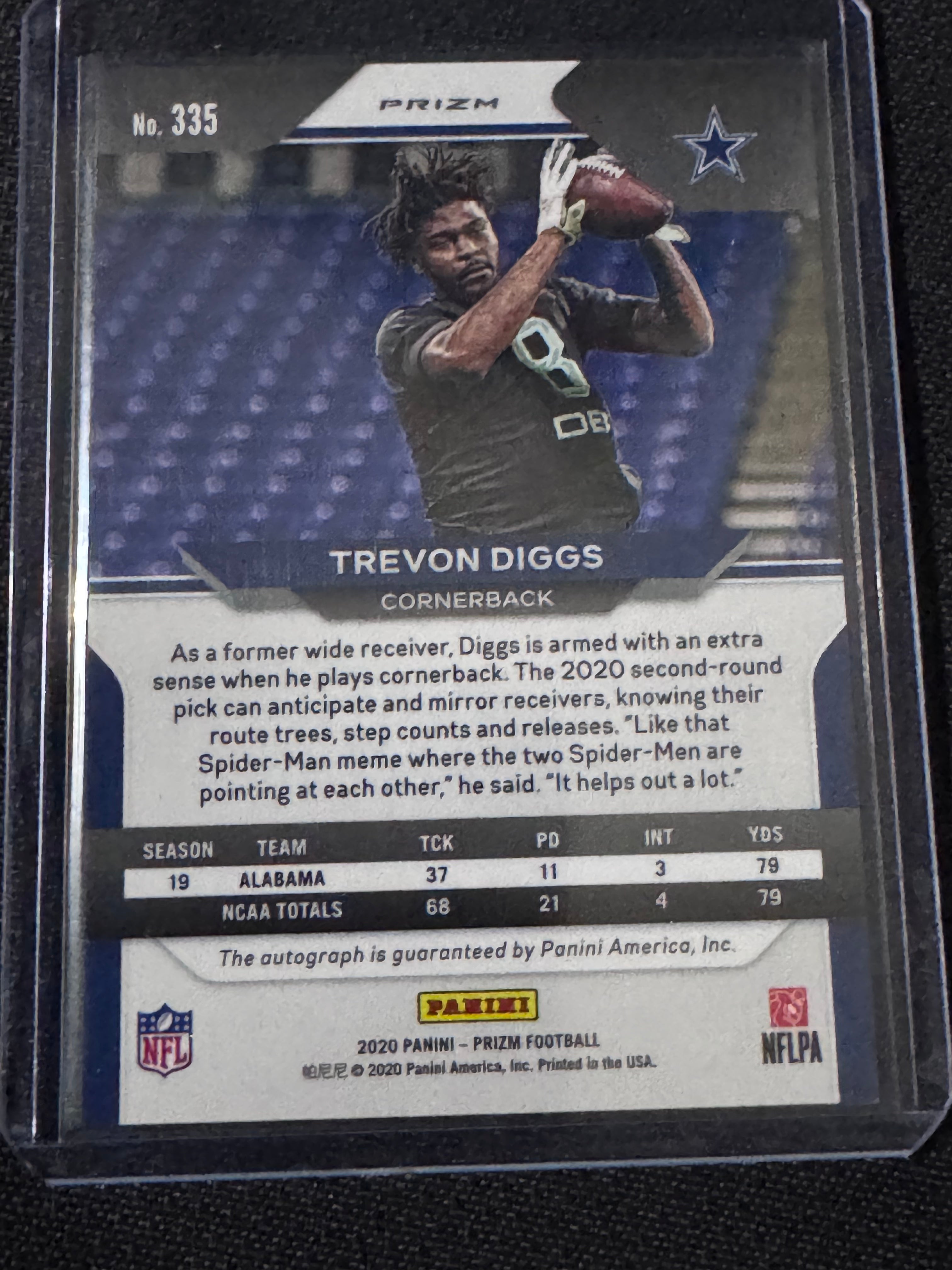 2020 Panini Prizm - Rookie Trevon Diggs #335 Green Scope Prizm Autographs