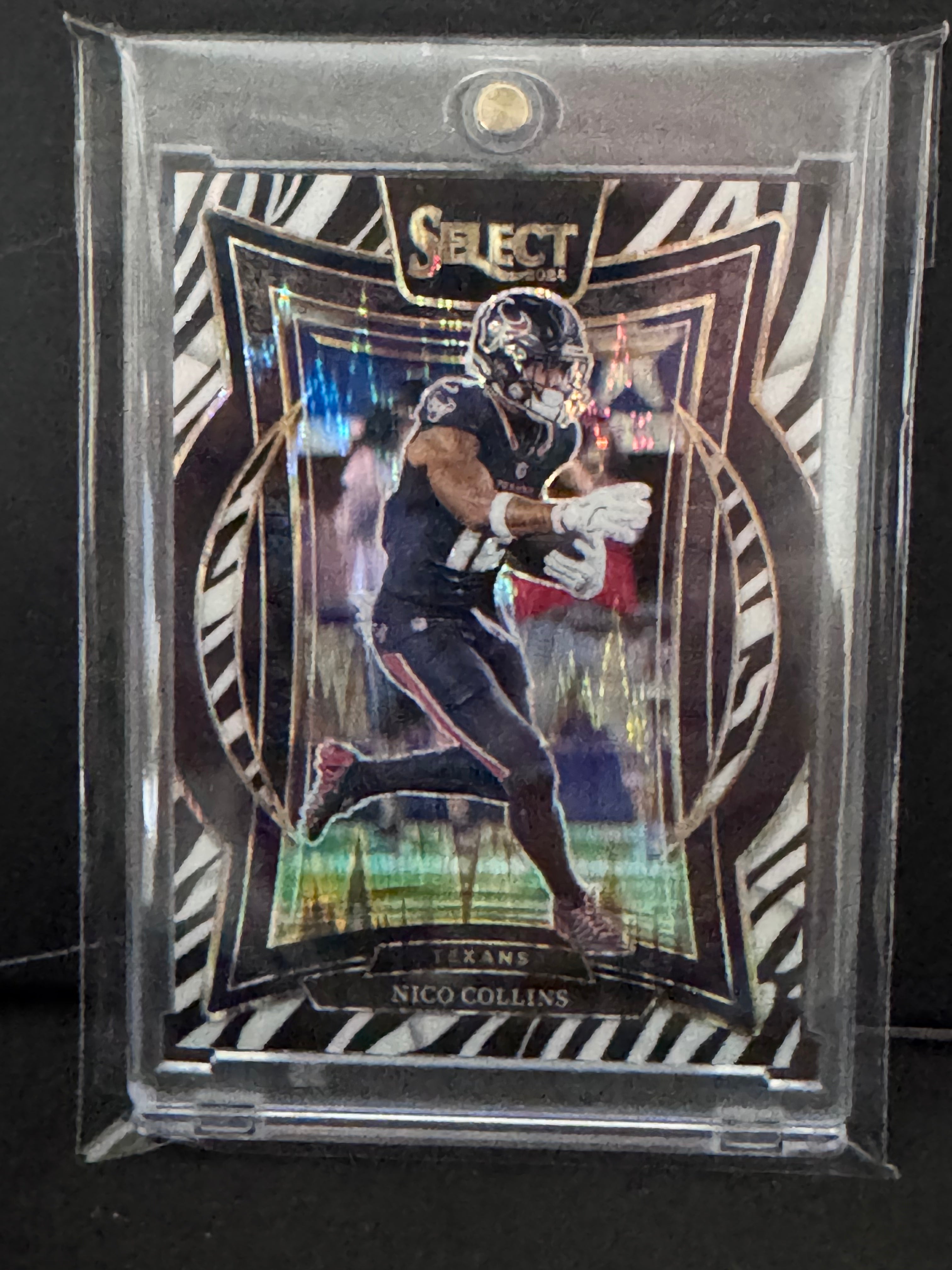 2024 Panini Select Nico Collins Zebra Prizm SSP #86 Concourse Texans