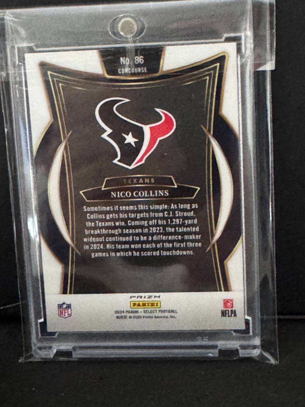 2024 Panini Select Nico Collins Zebra Prizm SSP #86 Concourse Texans